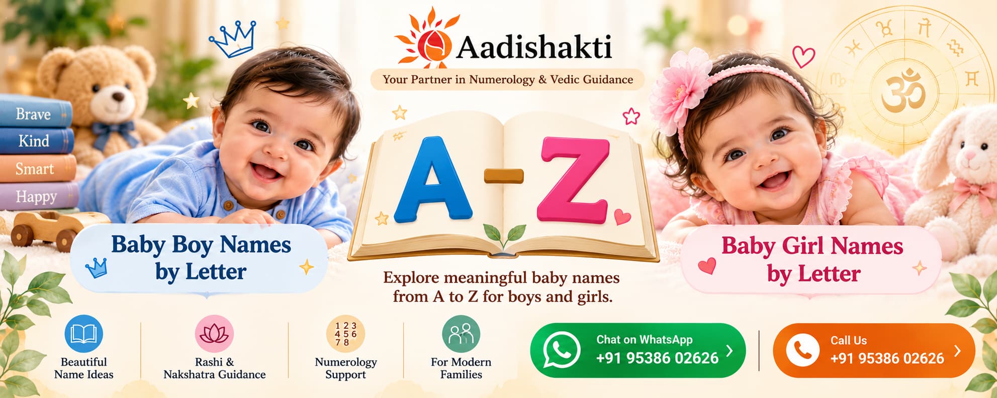 Baby boy names by letter and baby girl names by letter A–Z – Aadishakti