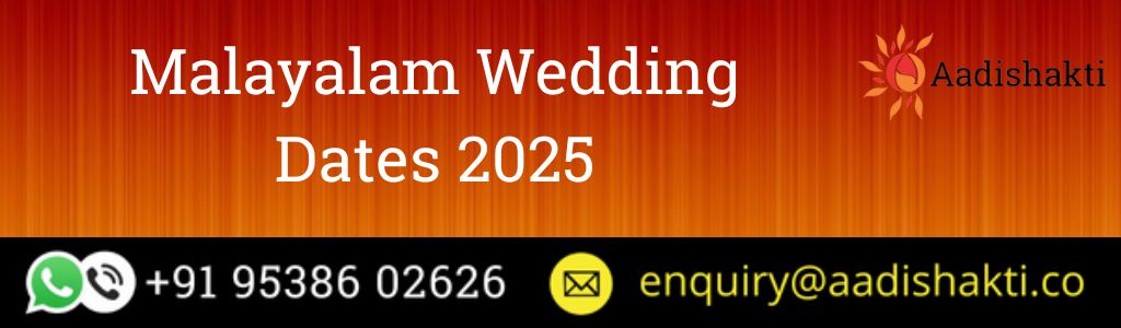 Malayalam Wedding Dates 2025